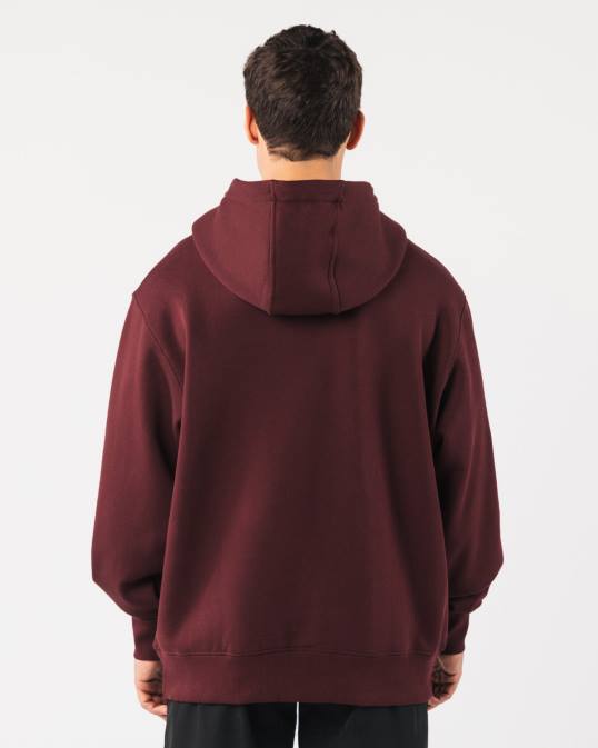 sudadera con capucha central hombres Alphalete 08R8628 ropa sangría roja