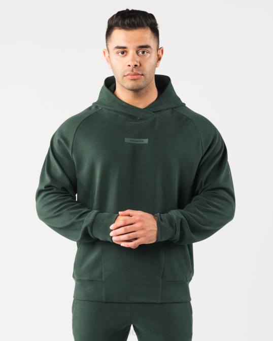 sudadera con capucha de identidad pro hombres Alphalete 08R8623 ropa verde perenne