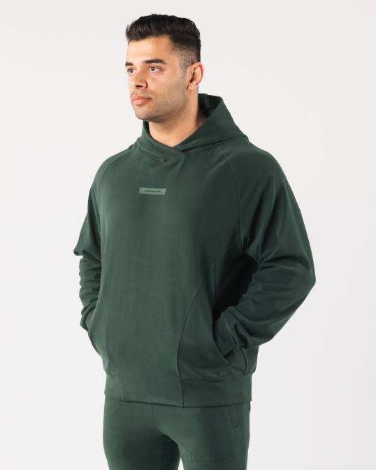 sudadera con capucha de identidad pro hombres Alphalete 08R8623 ropa verde perenne
