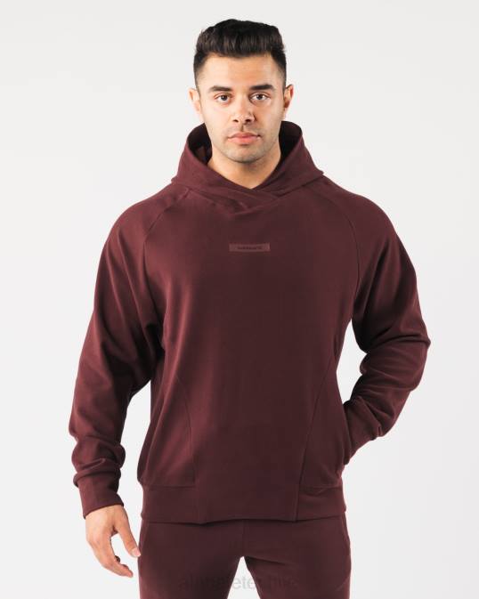 sudadera con capucha de identidad pro hombres Alphalete 08R8624 ropa sangría roja