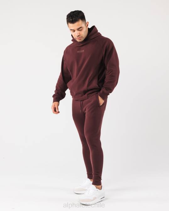sudadera con capucha de identidad pro hombres Alphalete 08R8624 ropa sangría roja