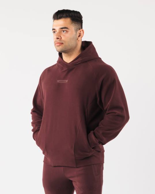 sudadera con capucha de identidad pro hombres Alphalete 08R8624 ropa sangría roja