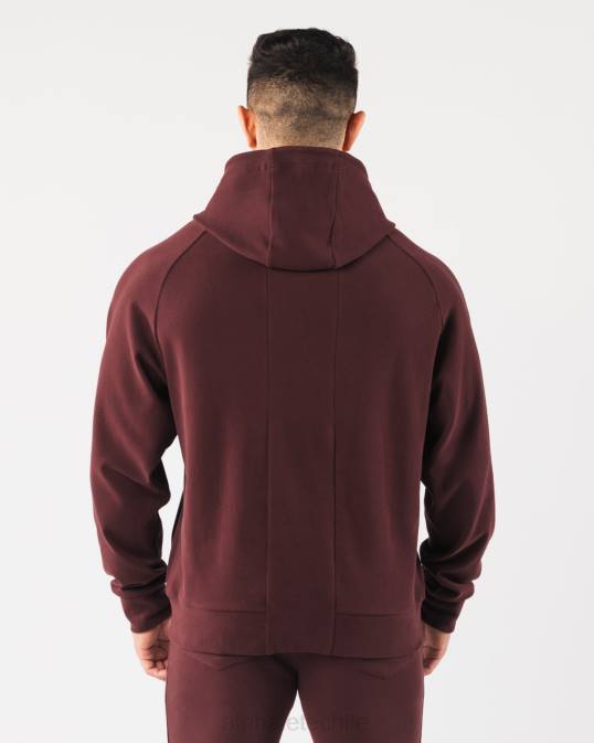 sudadera con capucha de identidad pro hombres Alphalete 08R8624 ropa sangría roja