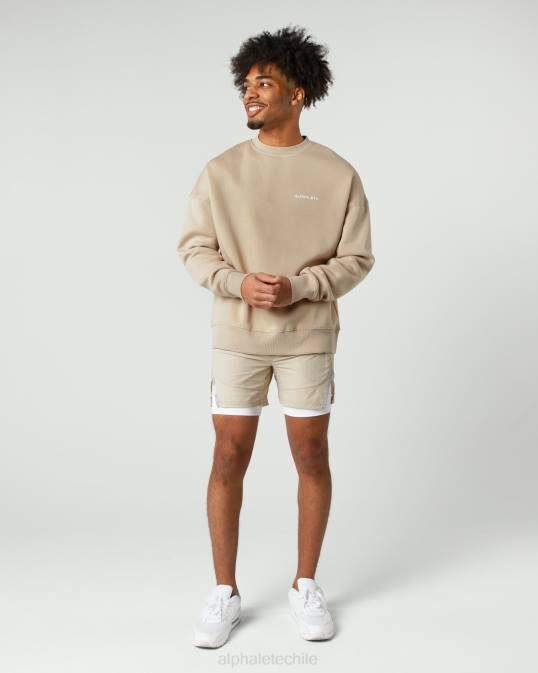 tripulación clásica hombres Alphalete 08R8630 ropa marrón lino