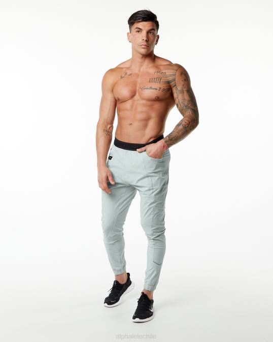 pantalón de estudio hombres Alphalete 08R8741 ropa gris ostra
