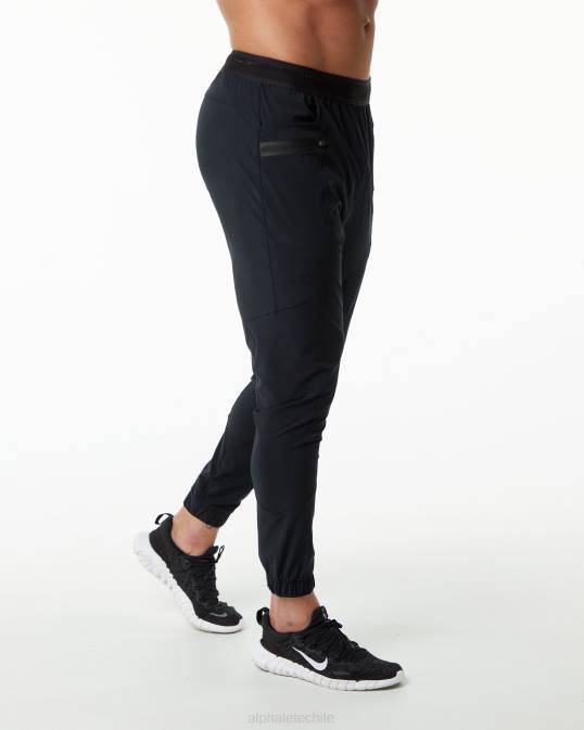 pantalón de estudio hombres Alphalete 08R8742 ropa negro/plata