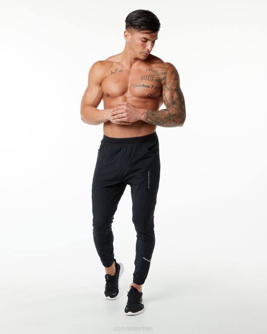 pantalón de estudio hombres Alphalete 08R8742 ropa negro/plata