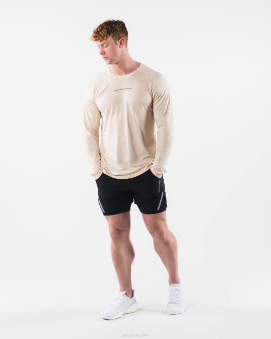 camiseta aa airtech ls hombres Alphalete 08R8511 ropa marrón amarillento