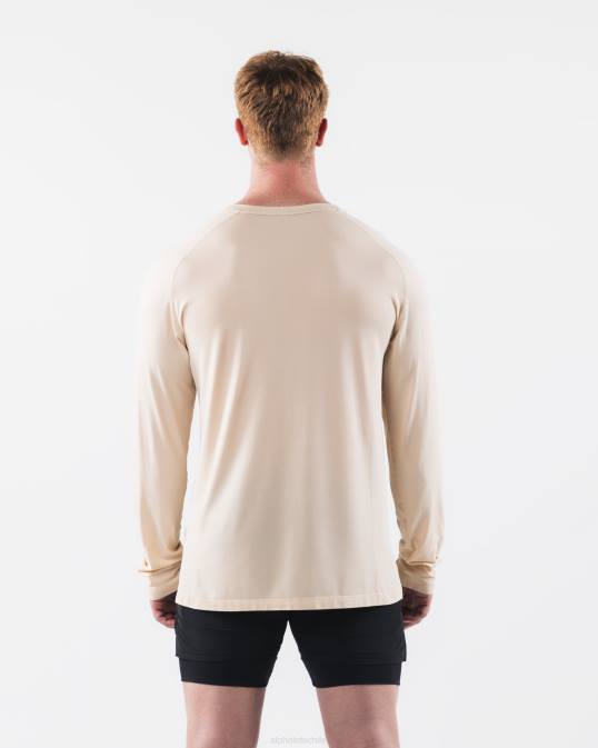 camiseta aa airtech ls hombres Alphalete 08R8511 ropa marrón amarillento