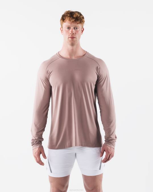 camiseta aa airtech ls hombres Alphalete 08R8515 ropa marrón porcelana