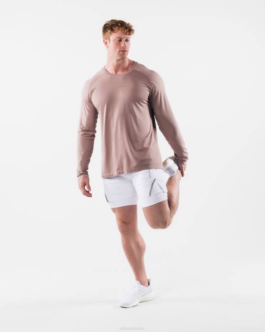 camiseta aa airtech ls hombres Alphalete 08R8515 ropa marrón porcelana