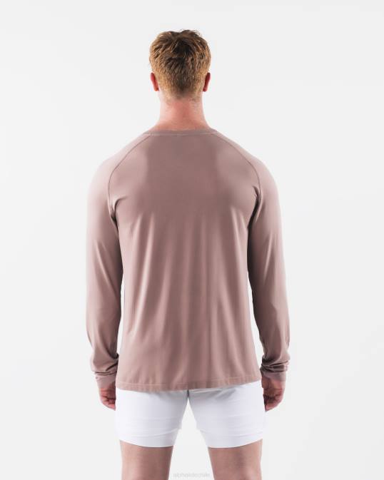 camiseta aa airtech ls hombres Alphalete 08R8515 ropa marrón porcelana