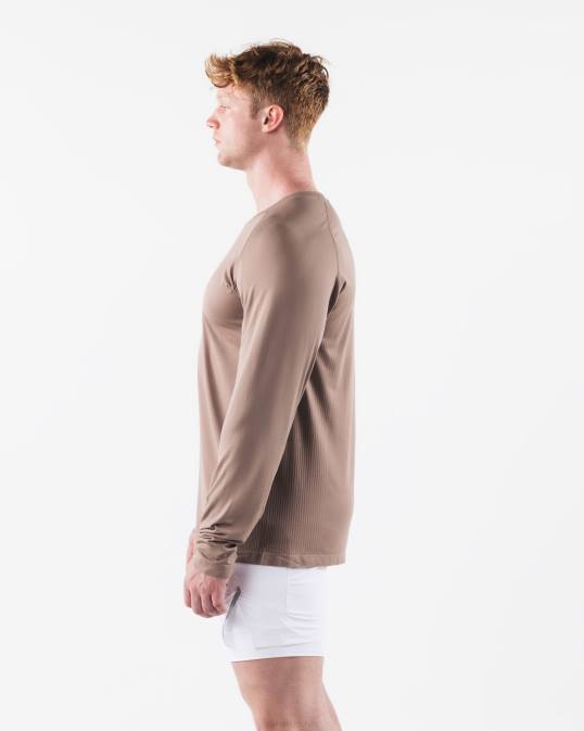 camiseta aa airtech ls hombres Alphalete 08R8517 ropa marrón beige cremoso