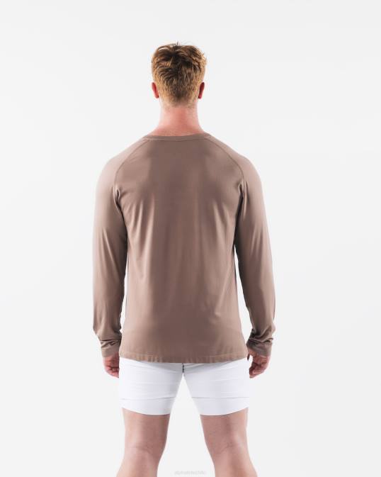 camiseta aa airtech ls hombres Alphalete 08R8517 ropa marrón beige cremoso