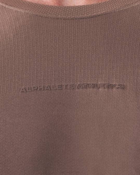 camiseta aa airtech ls hombres Alphalete 08R8517 ropa marrón beige cremoso