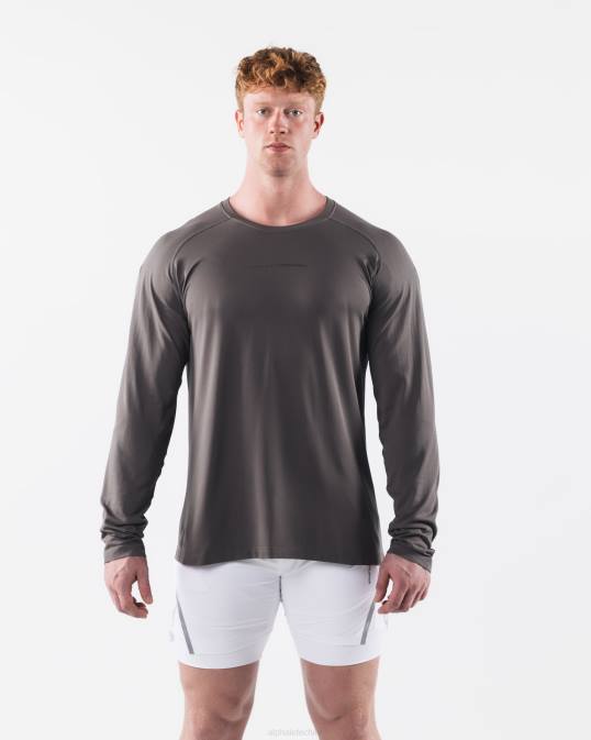 camiseta aa airtech ls hombres Alphalete 08R8519 ropa gris cemento polvoriento