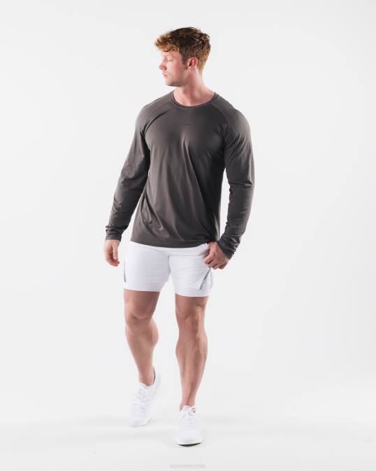 camiseta aa airtech ls hombres Alphalete 08R8519 ropa gris cemento polvoriento