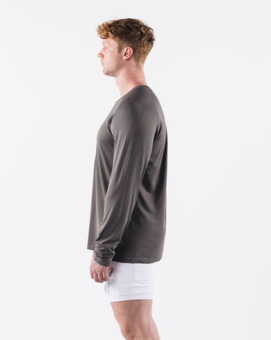 camiseta aa airtech ls hombres Alphalete 08R8519 ropa gris cemento polvoriento