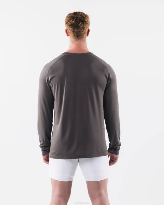 camiseta aa airtech ls hombres Alphalete 08R8519 ropa gris cemento polvoriento