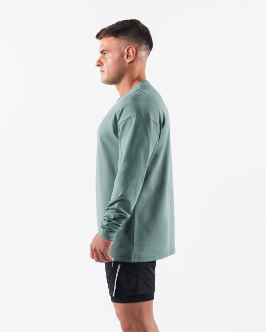 camiseta con cabeza de lobo hombres Alphalete 08R8500 ropa verde salvia