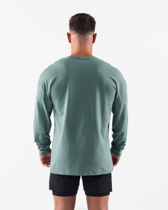 camiseta con cabeza de lobo hombres Alphalete 08R8500 ropa verde salvia