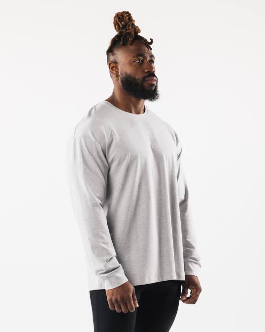 camiseta con cabeza de lobo hombres Alphalete 08R8543 ropa cuero gris