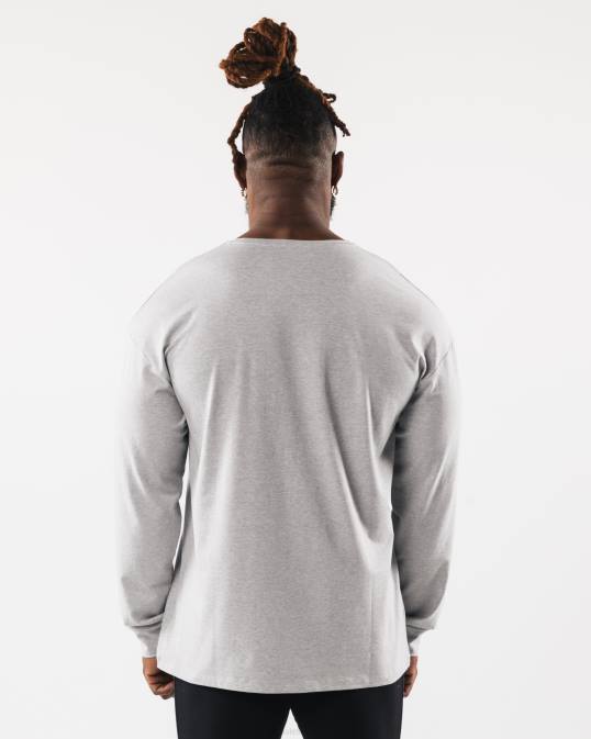 camiseta con cabeza de lobo hombres Alphalete 08R8543 ropa cuero gris