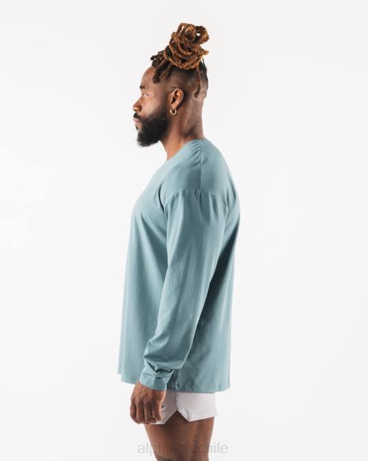 camiseta con estampado de cachemira hombres Alphalete 08R8529 ropa azul turquesa