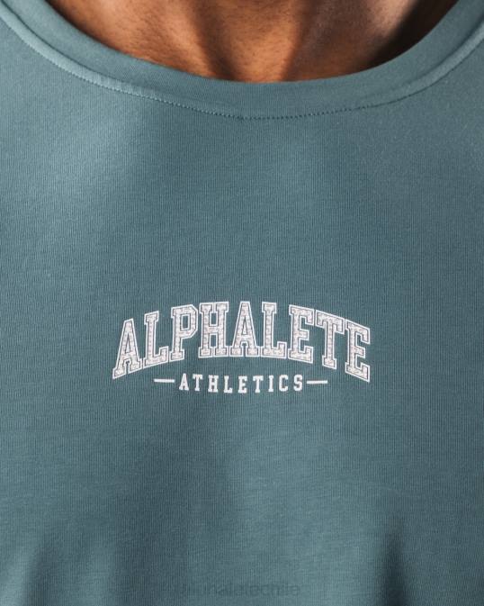 camiseta con estampado de cachemira hombres Alphalete 08R8529 ropa azul turquesa