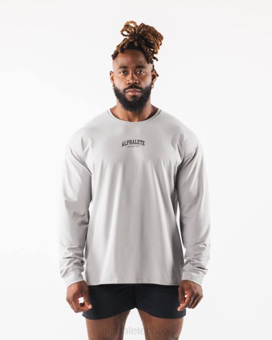 camiseta con estampado de cachemira hombres Alphalete 08R8530 ropa gris atlético