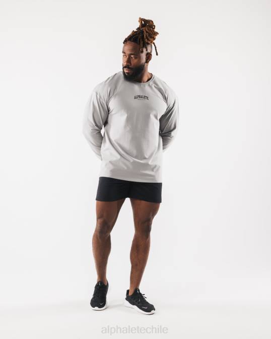 camiseta con estampado de cachemira hombres Alphalete 08R8530 ropa gris atlético