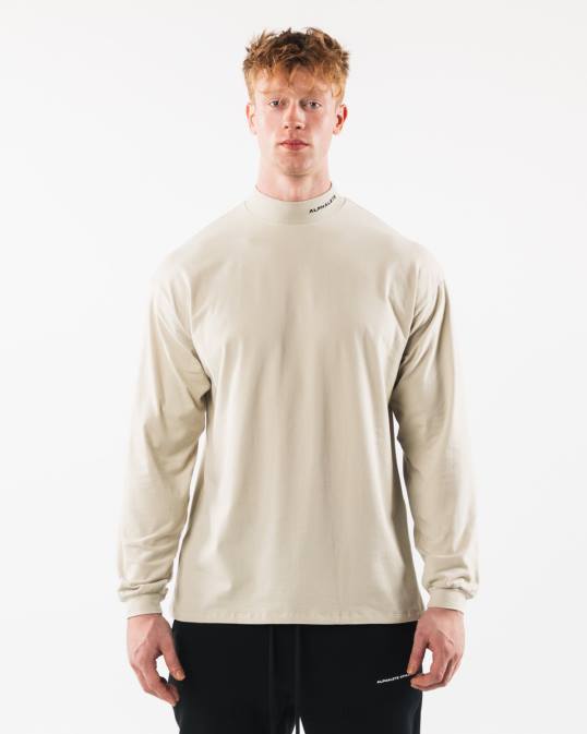 cuello falso con núcleo cepillado hombres Alphalete 08R8539 ropa concha de mar marrón