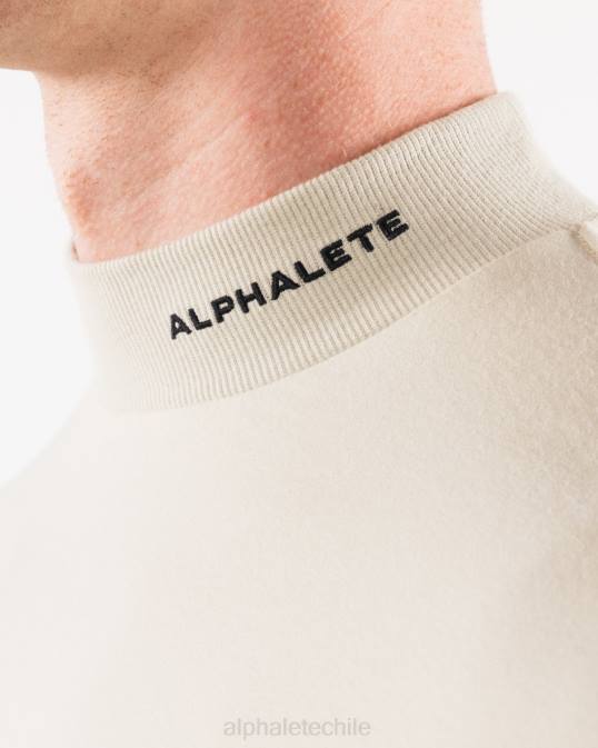 cuello falso con núcleo cepillado hombres Alphalete 08R8539 ropa concha de mar marrón