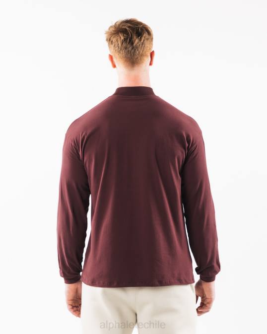 cuello falso con núcleo cepillado hombres Alphalete 08R8540 ropa sangría roja