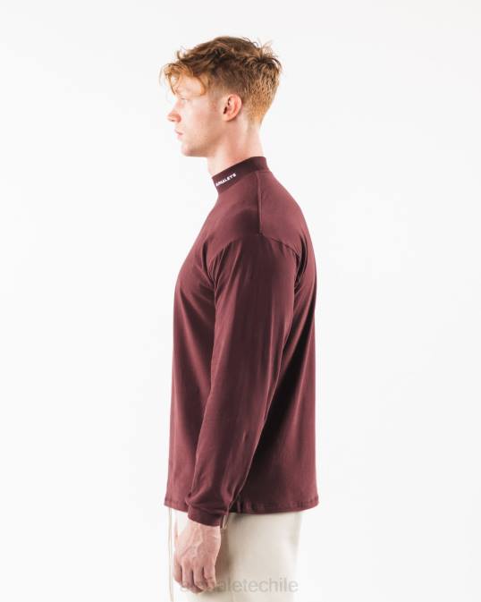 cuello falso con núcleo cepillado hombres Alphalete 08R8540 ropa sangría roja