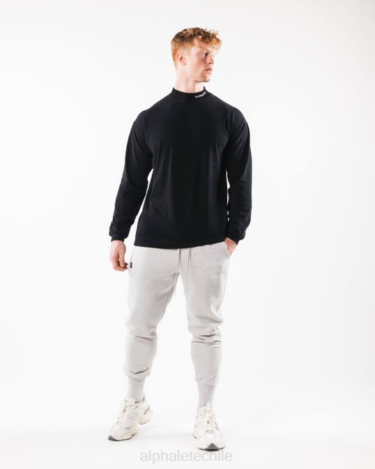 cuello falso con núcleo cepillado hombres Alphalete 08R8541 ropa negro