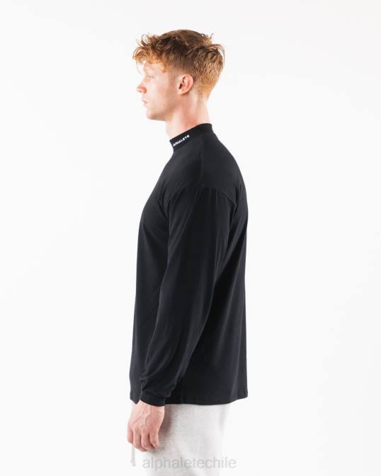 cuello falso con núcleo cepillado hombres Alphalete 08R8541 ropa negro
