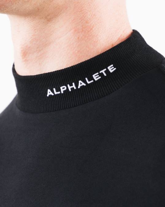 cuello falso con núcleo cepillado hombres Alphalete 08R8541 ropa negro
