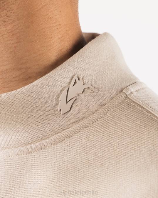 origen falso cuello ls hombres Alphalete 08R8750 ropa marrón sal marina