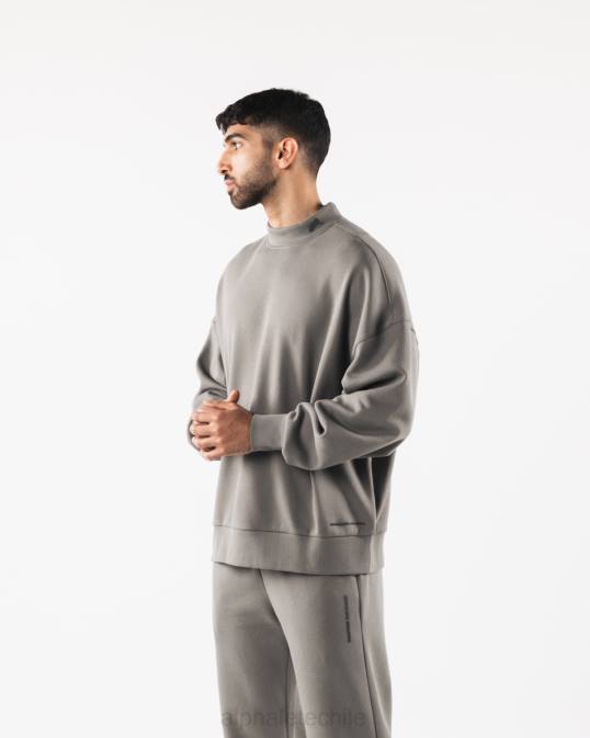 origen falso cuello ls hombres Alphalete 08R8752 ropa gris esterlina