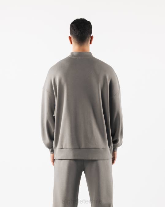 origen falso cuello ls hombres Alphalete 08R8752 ropa gris esterlina