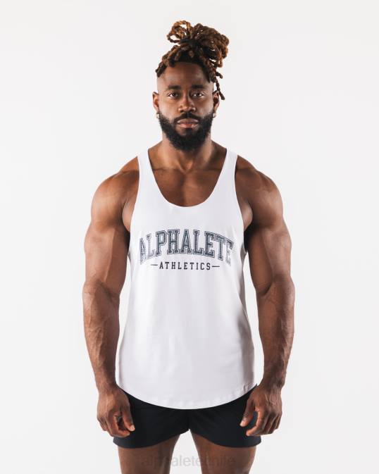 camiseta sin mangas con estampado de cachemira hombres Alphalete 08R8578 ropa blanco