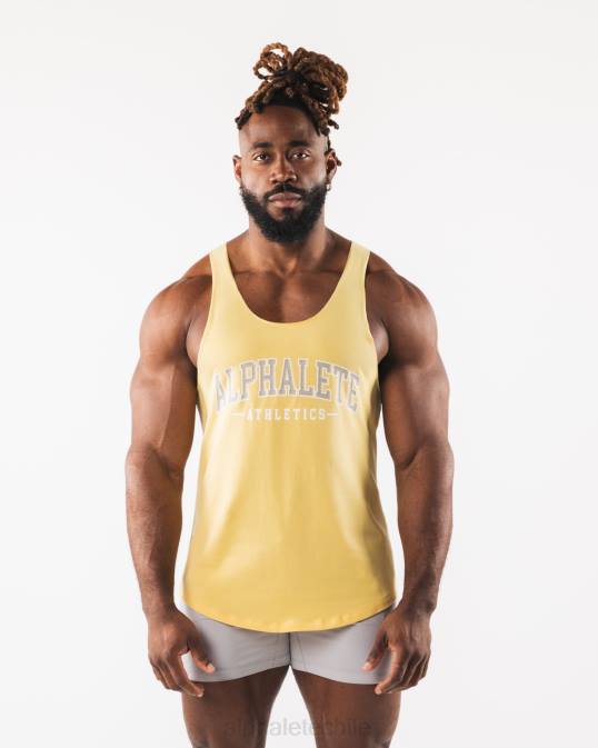 camiseta sin mangas con estampado de cachemira hombres Alphalete 08R8579 ropa amarillo
