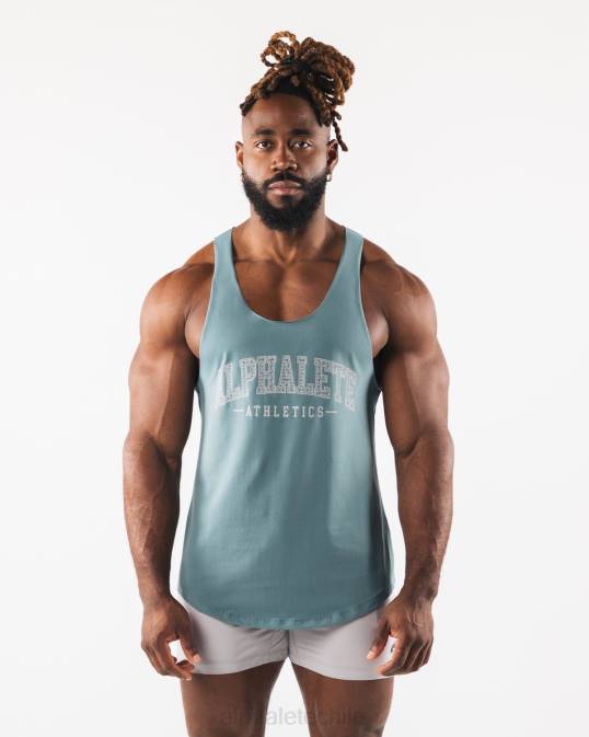 camiseta sin mangas con estampado de cachemira hombres Alphalete 08R8580 ropa azul turquesa