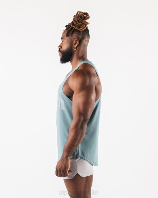 camiseta sin mangas con estampado de cachemira hombres Alphalete 08R8580 ropa azul turquesa