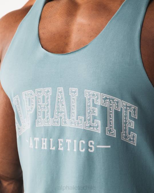 camiseta sin mangas con estampado de cachemira hombres Alphalete 08R8580 ropa azul turquesa