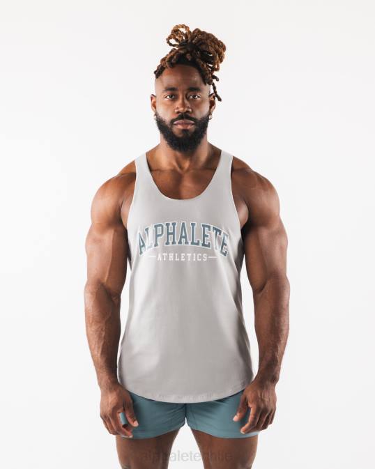 camiseta sin mangas con estampado de cachemira hombres Alphalete 08R8581 ropa gris atlético