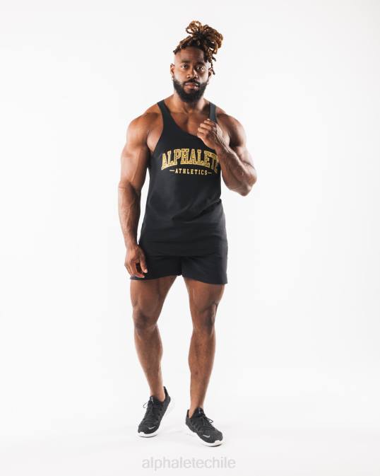 camiseta sin mangas con estampado de cachemira hombres Alphalete 08R8582 ropa negro