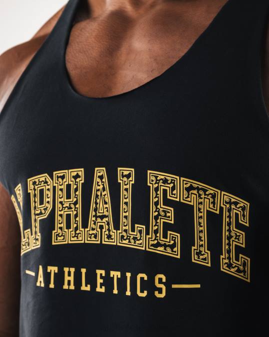camiseta sin mangas con estampado de cachemira hombres Alphalete 08R8582 ropa negro