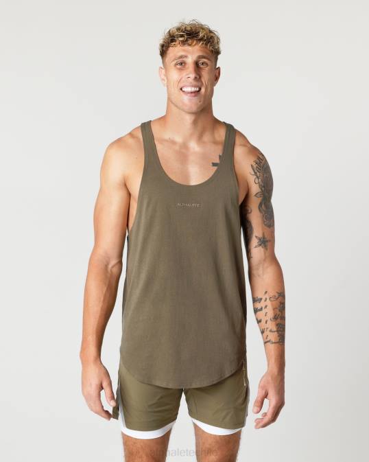 larguero con núcleo de algodón pesado hombres Alphalete 08R8597 ropa roble verde
